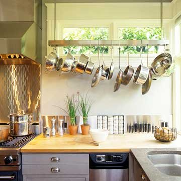 Stainless steel pot rack