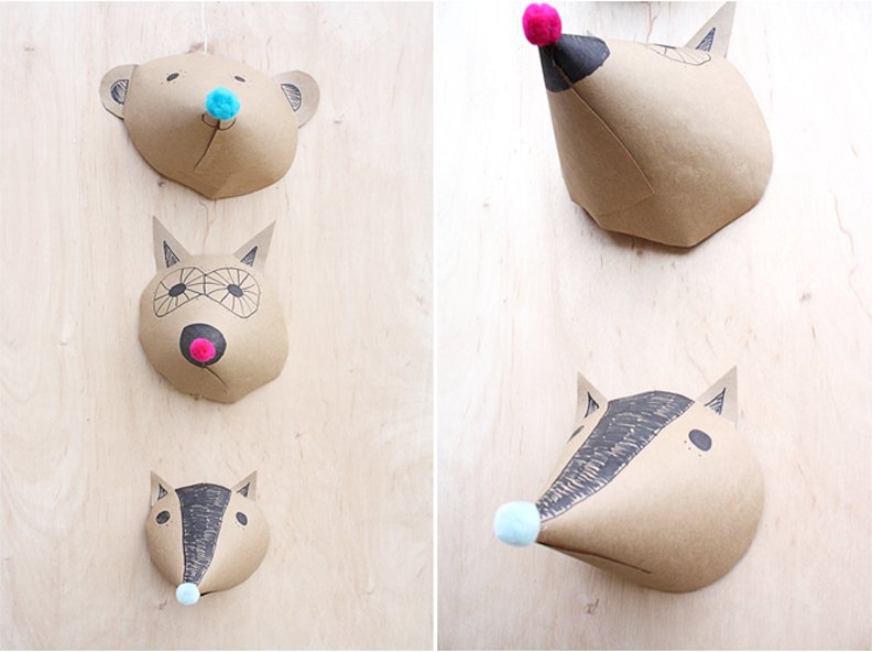 DIY + Paper + Animal + Head